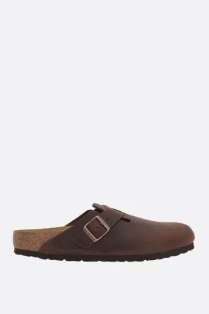 Boston BS flat mules in nubuck (Narrow Fit)