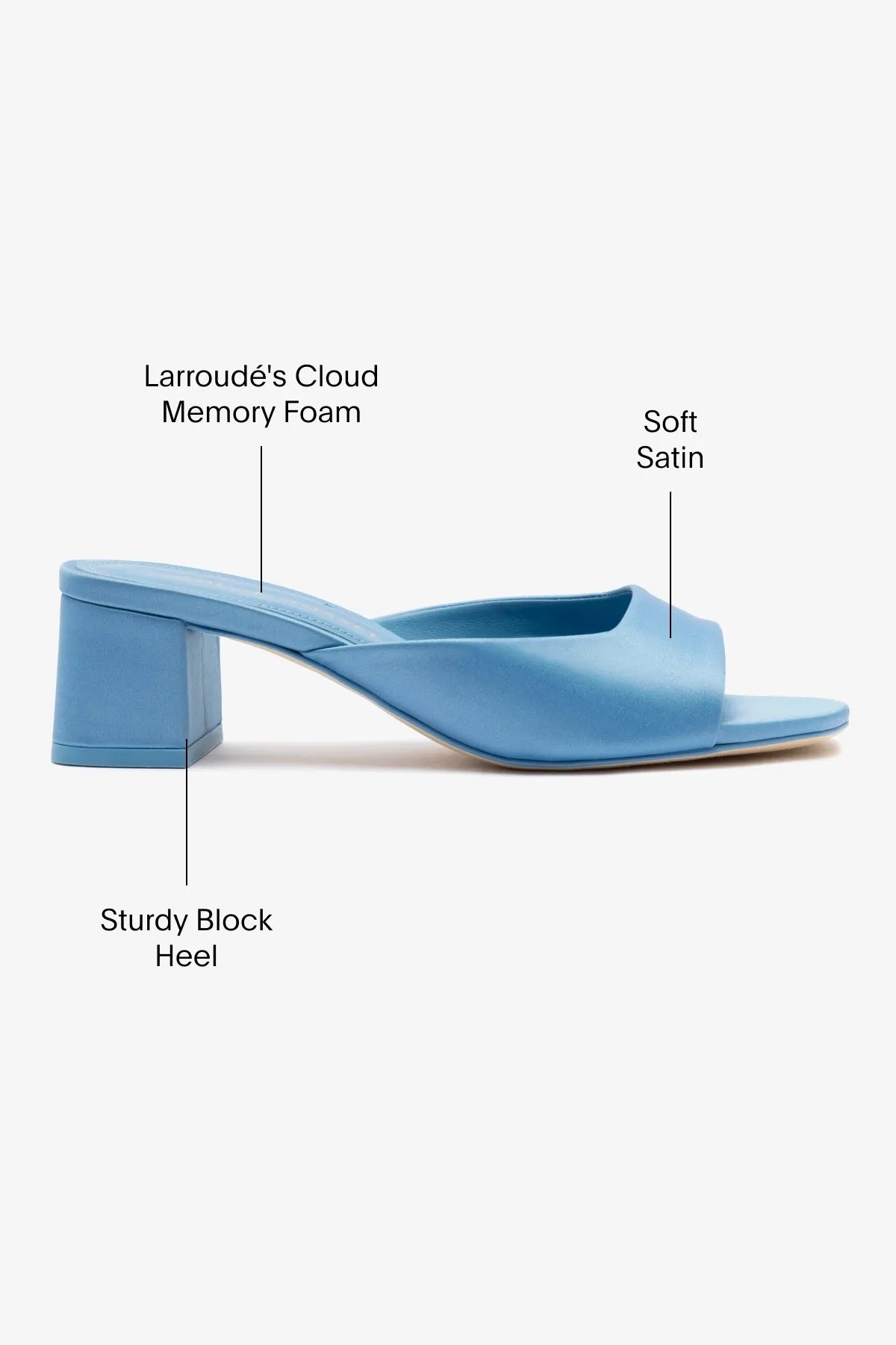 Chloe Gosselin by Larroud Anah Mule In Blue Satin