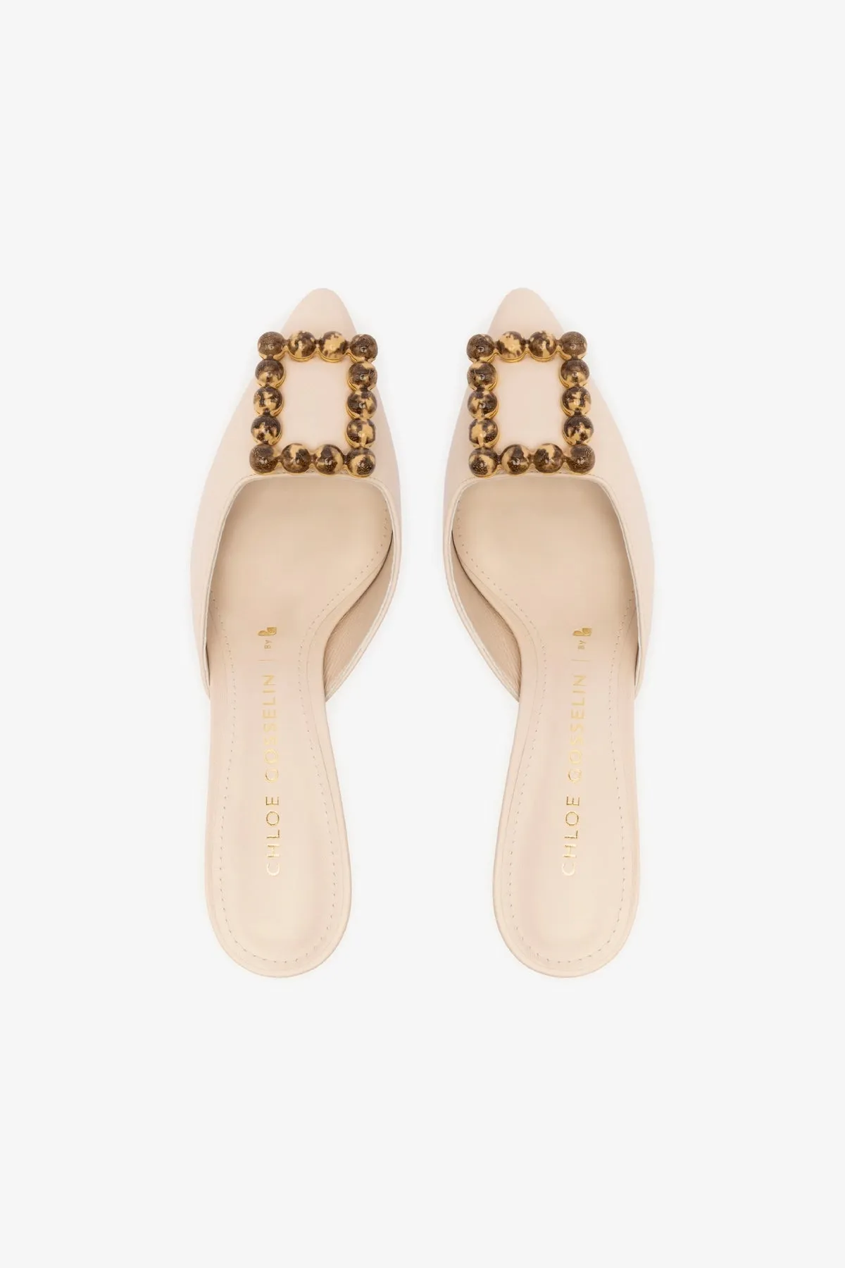 Chloe Gosselin by Larroud Ava Mule In Puff Cream Leather