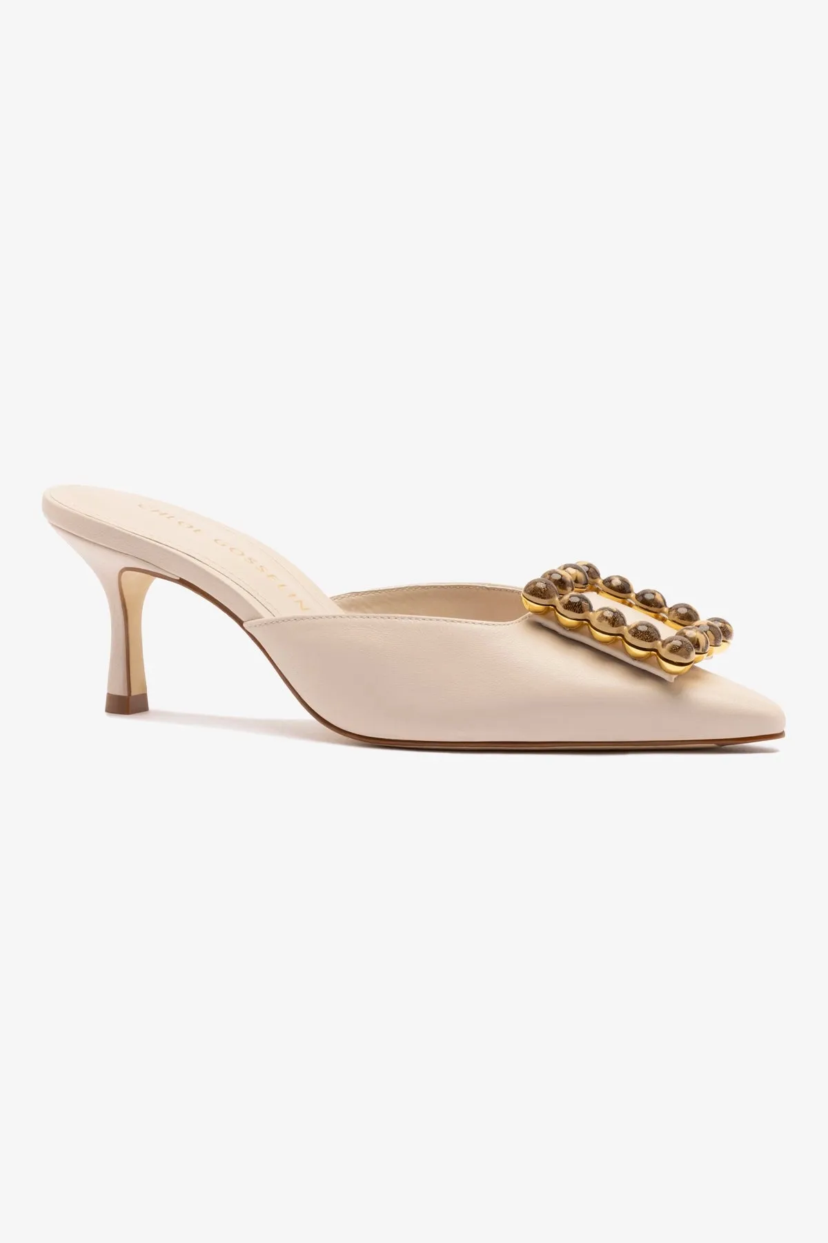 Chloe Gosselin by Larroud Ava Mule In Puff Cream Leather