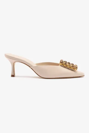 Chloe Gosselin by Larroud Ava Mule In Puff Cream Leather
