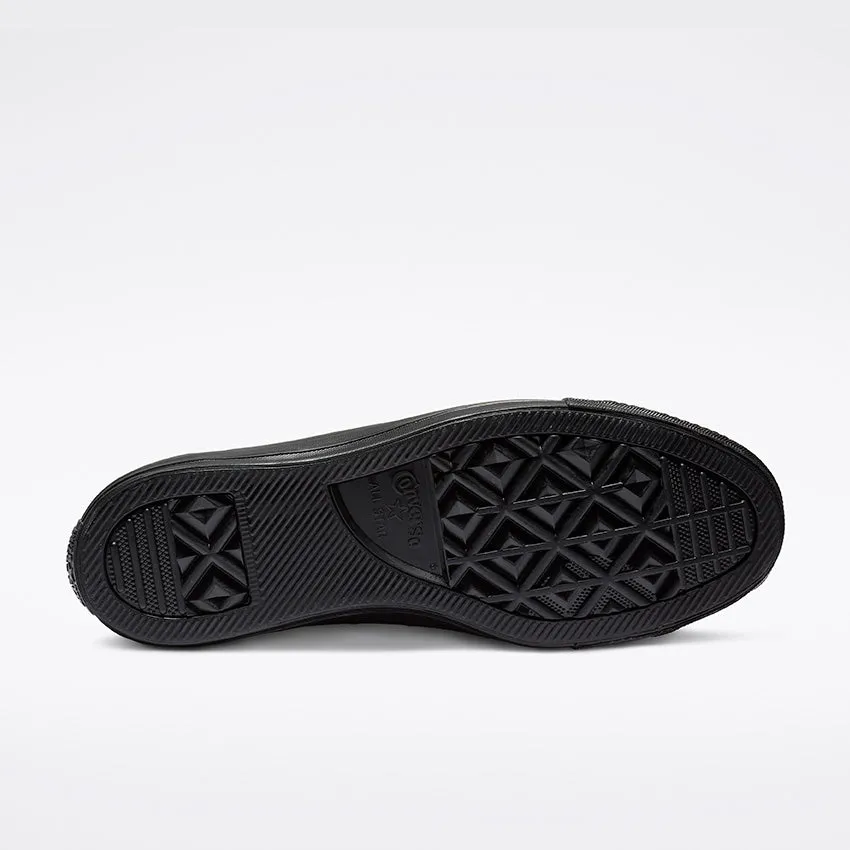 CONVERSE MEN'S CHUCK TAYLOR ALL STAR LOW TOP TRIPLE BLACK LEATHER SHOE