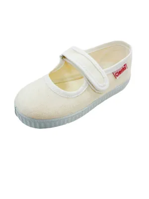 Girl Mary Jane Shoes In Metallic White