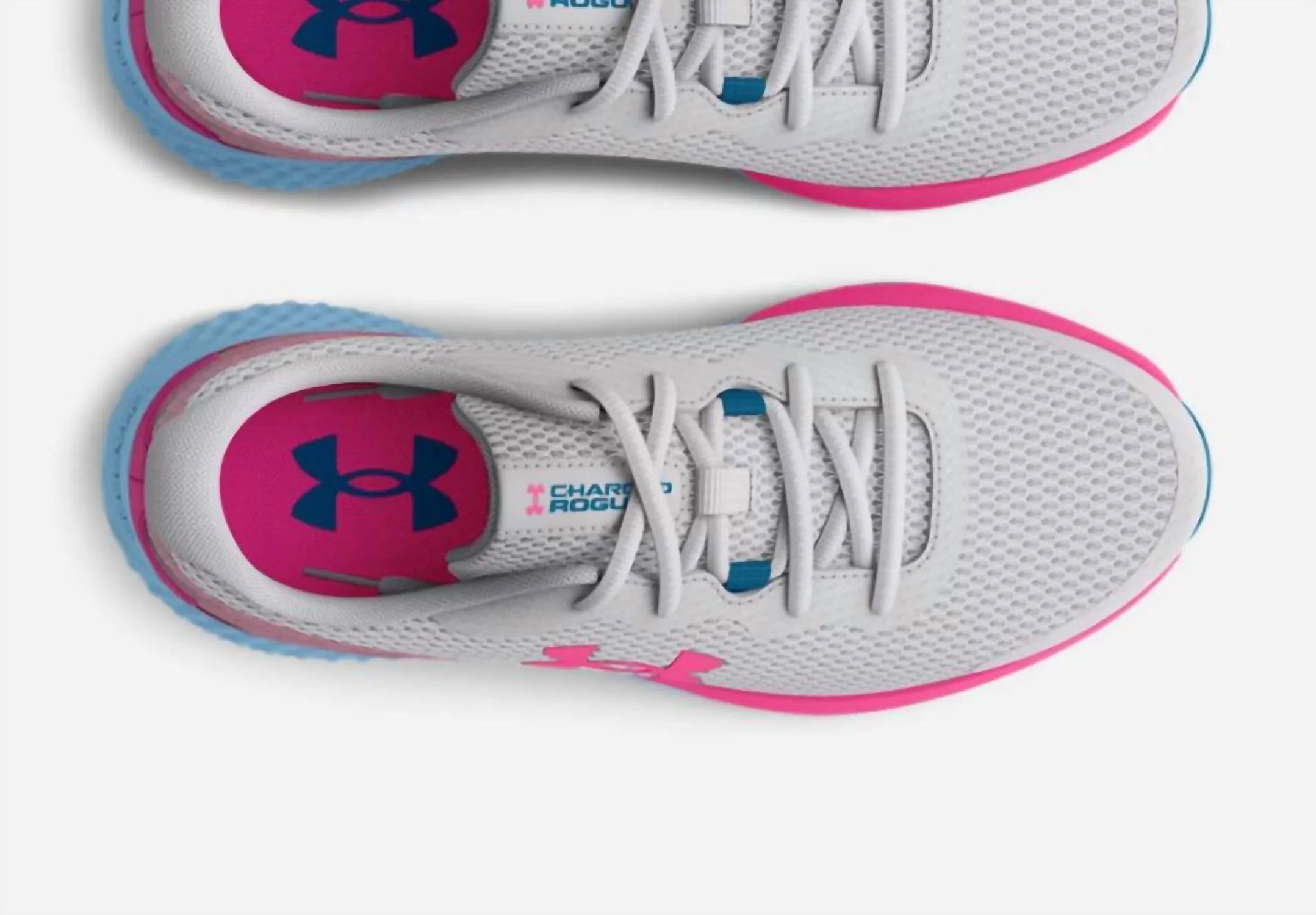 Girls Charged Rogue 3 Running Shoe In Gray / Peninsula Blue