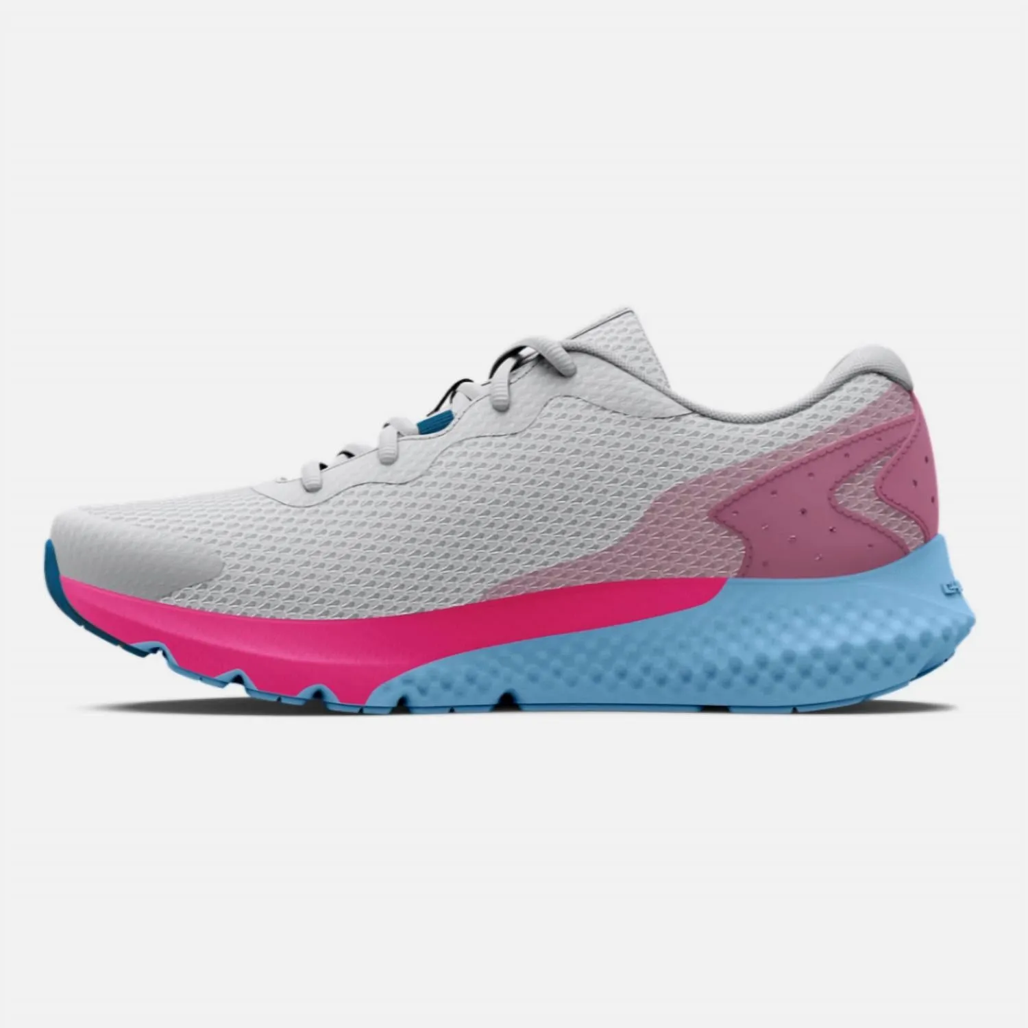 Girls Charged Rogue 3 Running Shoe In Gray / Peninsula Blue