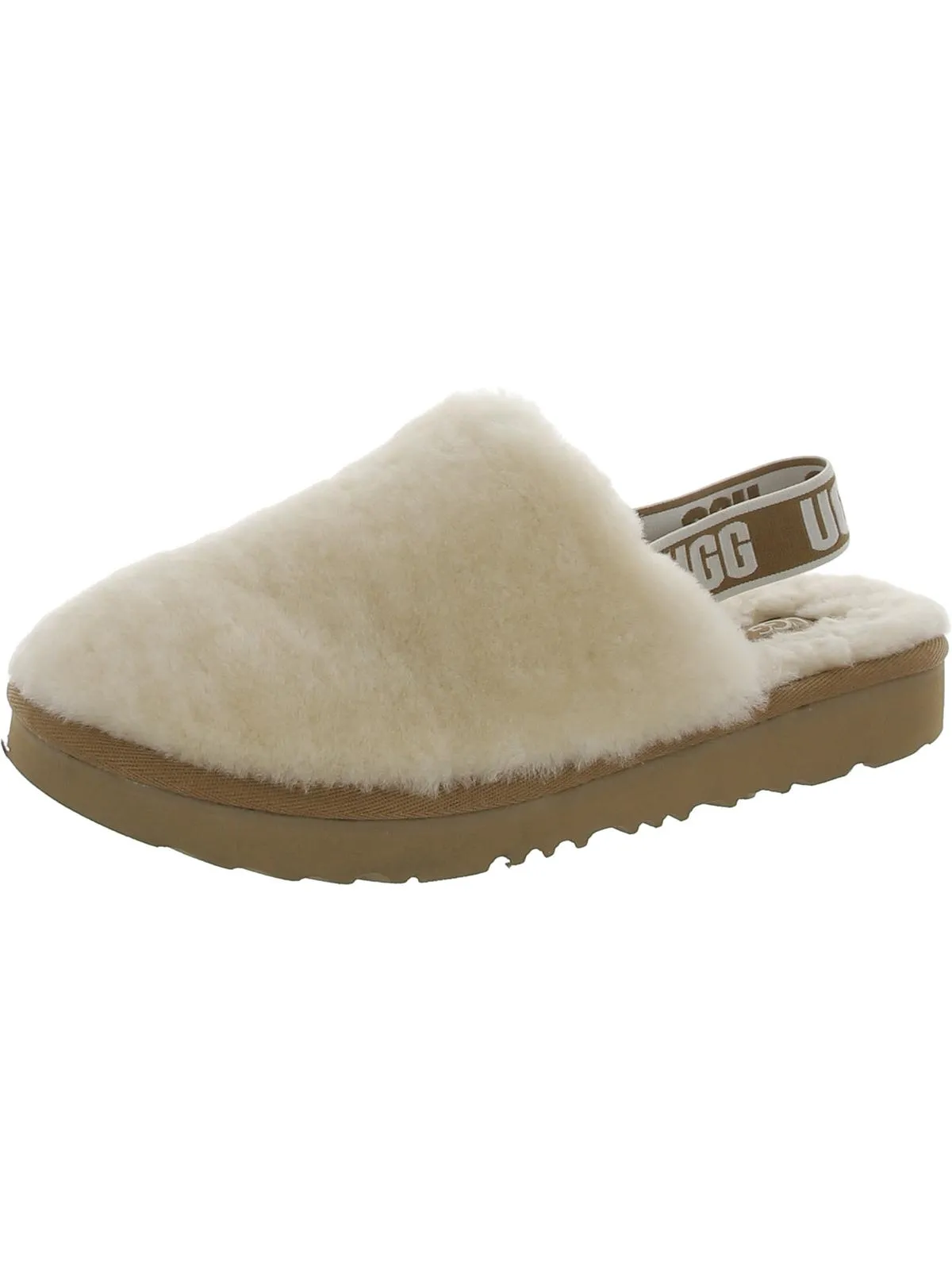 Girls Shearling Slip-On Slingback Slippers