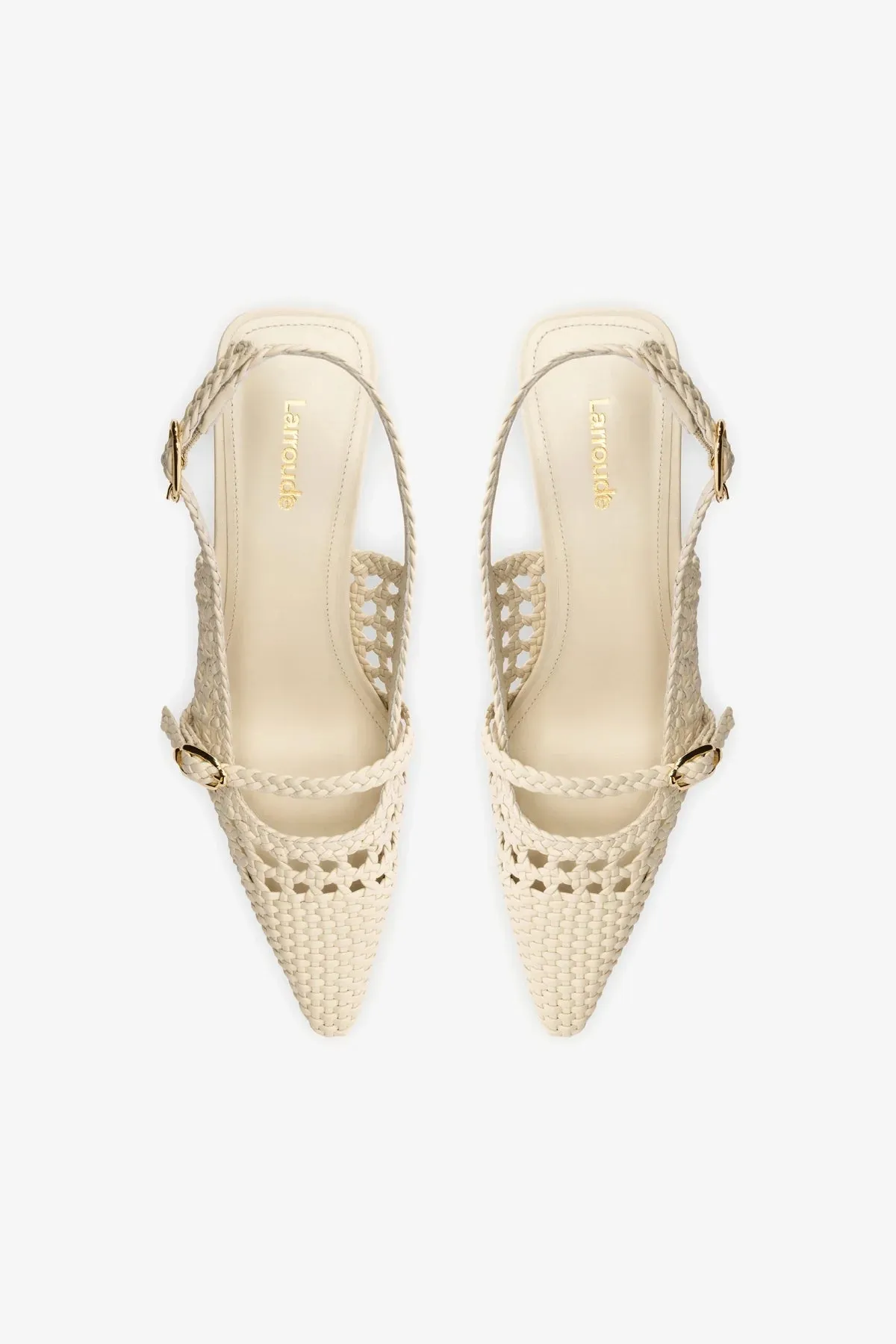 Ines Macrame Pump In Ivory Leather