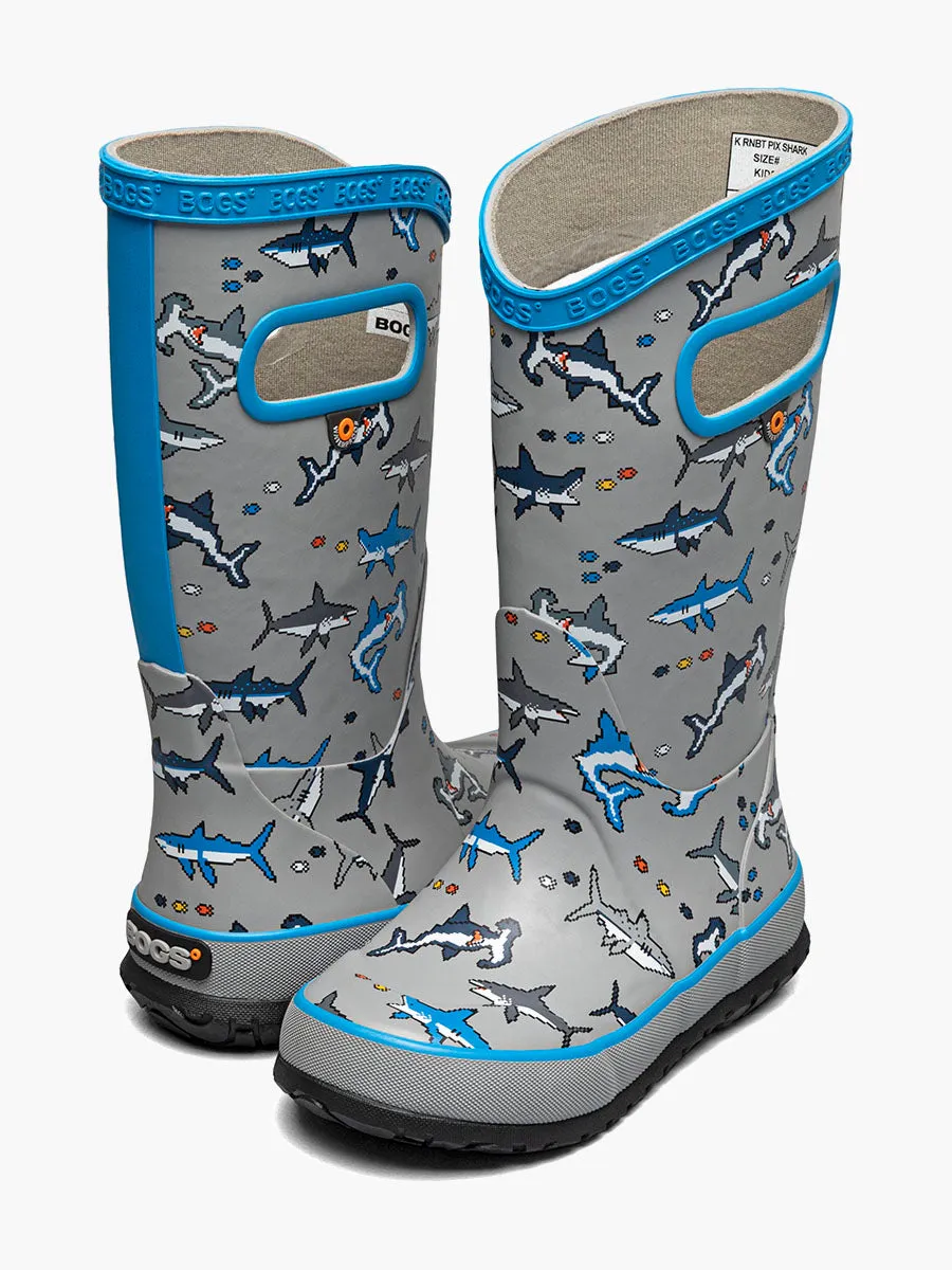 Kids' Rainboot Pixel Shark