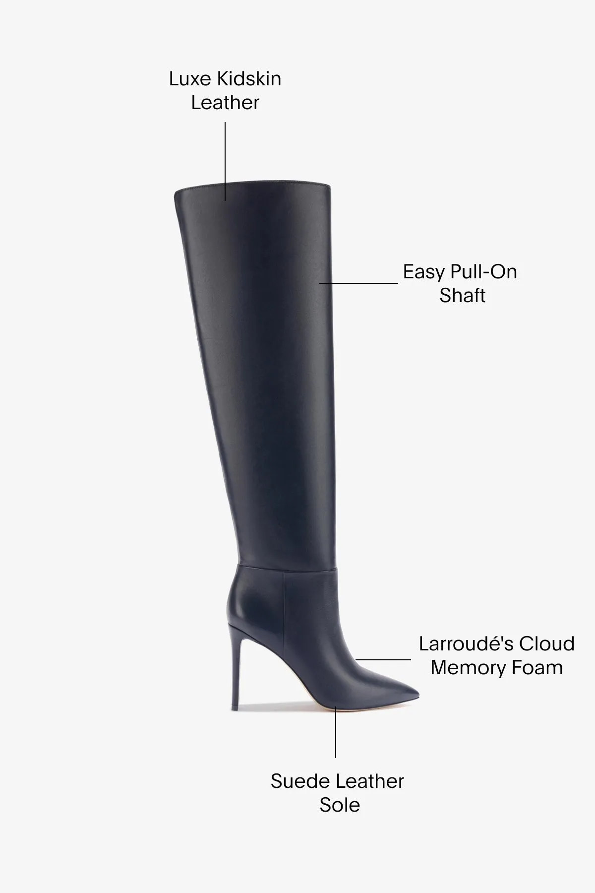 Larroud x Jennifer Fisher Boot In Inky Blue Leather