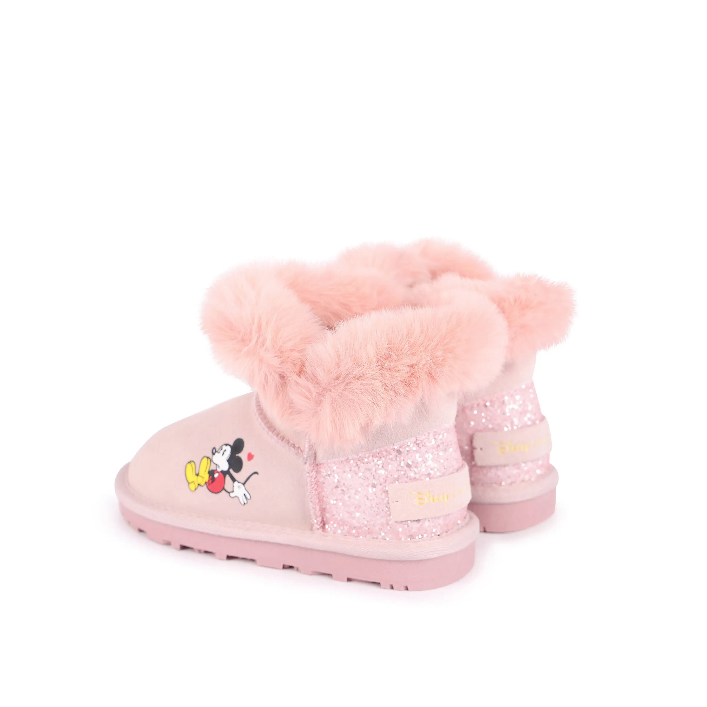 Pink Mickey Faux Fur Boots