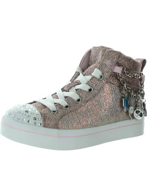 Twinkle Charms Girls Glitter Rhinestone Light-Up Shoes